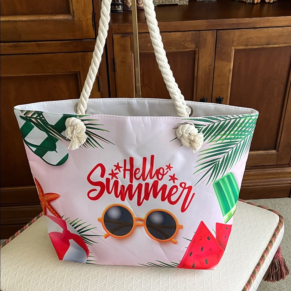 Hello Summer Beach Tote Bag - Multicolor - Picture 8 of 11